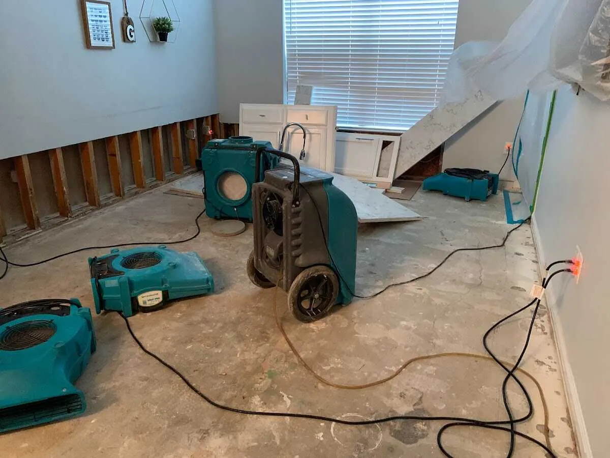 Dehumidifier in flood-cut room for Water Damage Restoration in Fort Meade